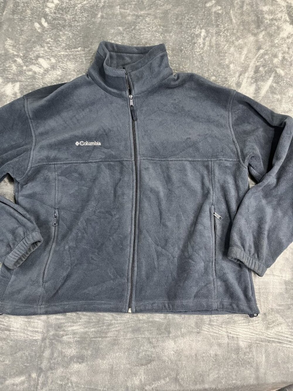 Columbia Mens Navy Blue Full-Zip Fleece Jacket XXL